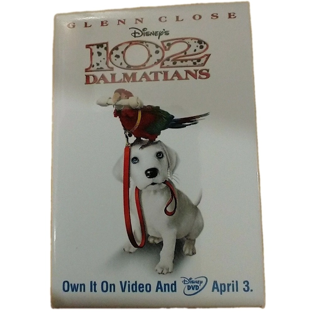 Walt Disney 102 Dalmatians DVD Promo Movie Badge Button Pin Pinback Glenn Close
